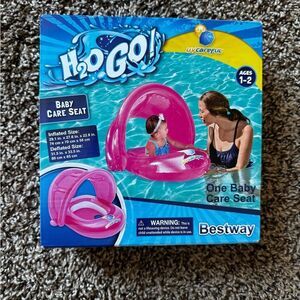 Pink Inflatable Swim Float with Canopy